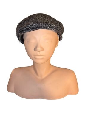 John Hanly Charcoal Gray Tweed Newsboy Cap Size 7 3/8-60